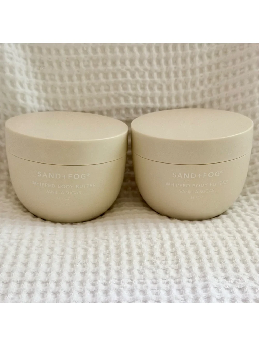 Sand + Fog Vanilla Sugar Whipped Body Butter Set Of 2 16.9oz Jumbo Size Gourmand